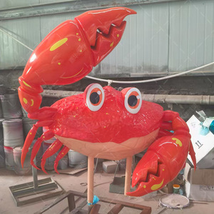 Escultura de Cangrejo de Fibra de Vidrio de Gran Tamaño, Figura Animal Hecha a Mano para Montar en la Pared, Decoración para Fachada de Restaurante de Mariscos - Product Image 1
