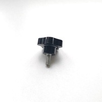 EFON Bouton de commande rotatif en bakélite, forme étoile à cinq branches ou fleur de prunier, avec tige filetée traversante, pour machine