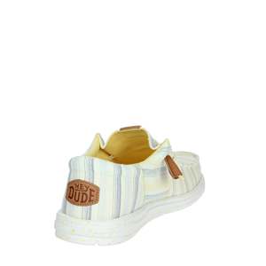 Hey Dude Mocassins décontractés en toile à carreaux blancs et jaunes pour hommes - Product Image 3