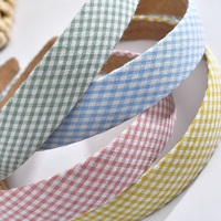 Nouveau serre-tête à carreaux MIO, bandeau imprimé vintage tendance, accessoires de cheveux élastiques pour femmes, serre-tête large et frais pour filles