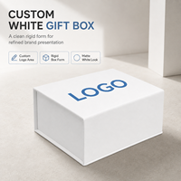 Boîte en papier rigide blanc de luxe avec logo personnalisé, recyclable, pliable, magnétique, pour emballage cadeau, impression UV, estampage à chaud