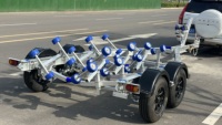 Sortie d'usine 19 ft en aluminium bateau remorque en vente avec essieu tandem rouleaux vacillants en vente