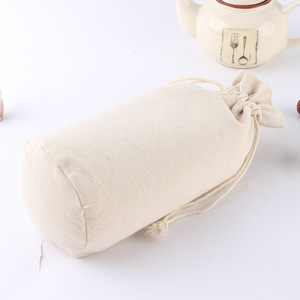 Bolsa con cordón de lona de algodón grueso de fondo redondo Bolsa de almacenamiento de algodón y lino, bolsa de embalaje de té - Product Image 6