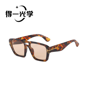 Letter T <b>Sunglasses</b> Black Pc Frame Uv400 Retro Style Unisex - Product Image 5