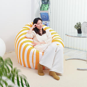 ฮัน ตู้บาว เก้าอี้นั่งเล่นกลางแจ้งแบบพกพา เก้าอี้พักผ่อนสำหรับตั้งแคมป์ ทรงกลม ดีไซน์ลายทางทันสมัย ใช้ได้ทุกฤดู - Product Image 2