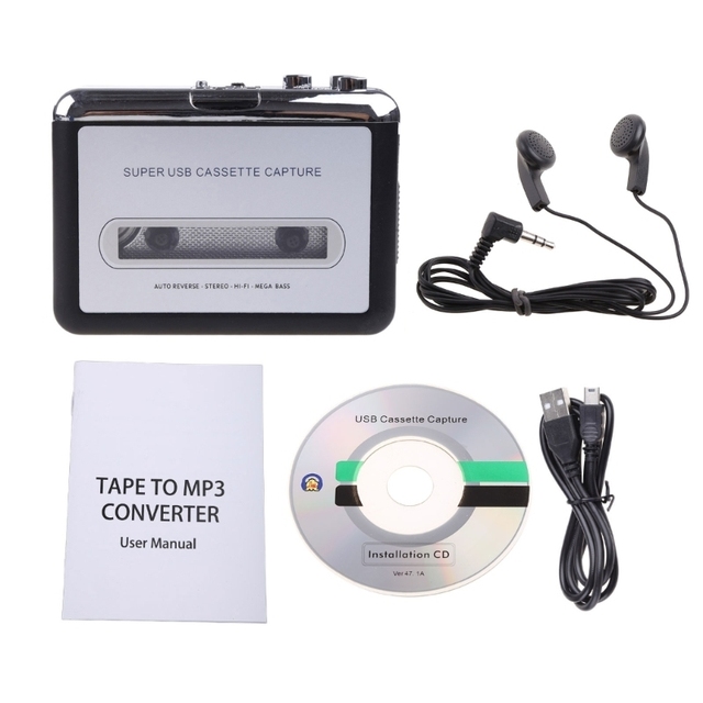 Ezcap218 Classic Mini Digital USB Cassette Player Converts Tape to MP3 HiFi Stereo Audio Recording for PC & USB Port