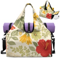 Sac de sport à bandoulière personnalisé avec imprimé Hibiscus et Plumeria Hawaïen pour le shopping, les voyages, le quotidien et les programmes d'étiquetage privé