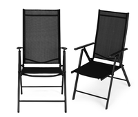 Chaise de jardin inclinable à 7 niveaux, résistante aux intempéries, avec dossier en maille respirante, fauteuil inclinable pliable pour patio, terrasse, camping