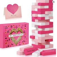 Juego de Torre de Diseño de 54 Piezas, Juego de Bloques Apilables para Parejas, Juego de Fiesta para Adultos, Ideas de Regalo de San Valentín, Desafío de Torre Oscilante