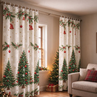 Ensemble de rideaux de douche de Noël personnalisés avec œillets et crochets en laiton, imperméables, décoration de salle de bain de luxe, vente en gros, usine OEM