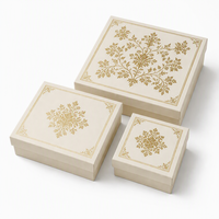 Ensemble de boîtes cadeaux en papier estampées à chaud personnalisées, impression dorée de luxe avec couvercles assortis pour l'artisanat et les cadeaux