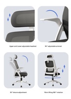 Chaise de bureau de direction ergonomique moderne avec hauteur réglable, maille en acier, mousse PP, mécanisme pivotant