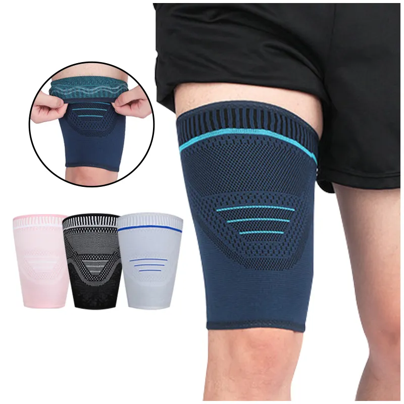 Supporto manica coscia sport protezione per le gambe elastico regolabile Fitness basket coscia muscolare maniche per le gambe