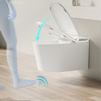 QIXING 505W Toilette intelligente murale avec siège chauffant, couvercle automatique, bidet intégré, nouveau design