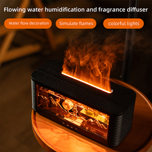 Difusor de Aromas Ultrasónico con Luz LED de Colores y Vapor Frío, 250 ml, Difusor de <span class=keywords><strong>Aceites</strong></span> Esenciales con Efecto de Llama Mecánica, <span class=keywords><strong>Humidificador</strong></span> Decorativo - Product Image 1