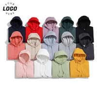 Kustom kaus Pullover polos katun 340g 100% kaos bertudung berukuran besar Logo cetak uniseks pabrikan hoodie ukuran Plus