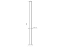 Poteau de main courante rond en acier inoxydable pour terrasse extérieure de villa moderne, design de garde-corps en verre à fixation au sol