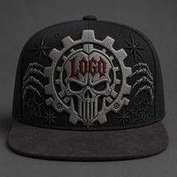 Casquette Snapback à visière plate, brodée, 5 panneaux, style Trucker, avec face avant en mousse et filet, style West Coast Gothic Chicano Urban Streetwear, en gros