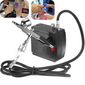 Kit de bomba de aerógrafo, Mini bomba eléctrica portátil con alimentación por gravedad, velocidad ajustable para obras de arte, pintura en aerosol, modelos, herramientas para tatuajes - Product Image 4