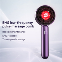 Brosse de massage du cuir chevelu électrique personnalisée en gros avec EMS, thérapie par lumière rouge, applicateur d'huile et peigne de croissance capillaire