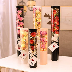 Cứng nhắc các tông xi lanh Hộp quà tặng với cửa sổ rõ ràng hộp phong cách ống giấy cho Rose Bouquet hoa tươi Quà Tặng hiển thị - Product Image 6