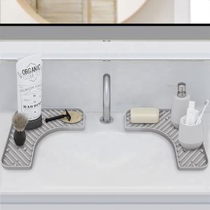 Support <span class=keywords><strong>d</strong></span>'<span class=keywords><strong>angle</strong></span> en silicone pour évier, porte-savon, organisateur de plateau en silicone pour salle de bain/douche ou évier de cuisine - Product Image 1