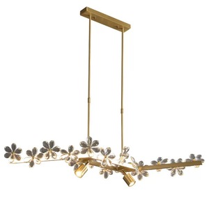 Plafonnier en cristal et cuivre de style postmoderne, style nordique de luxe léger pour salon, chambre, bureau, villa créative et tendance - Product Image 5