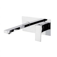 Robinet de lavabo mural encastré moderne en acier inoxydable chromé, à poignée unique, pour hôtel et salle de bain