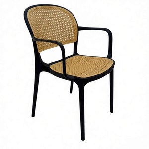 Fauteuil d'extérieur en plastique pour restaurant nordique, chaise longue de jardin - Product Image 1