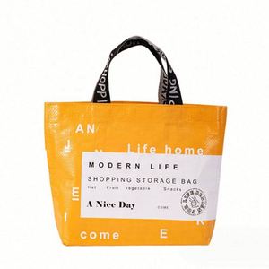 Sacs de shopping réutilisables en PP tissé laminé, pliables, imperméables, personnalisés avec impression numérique multicolores à bas prix - Product Image 3