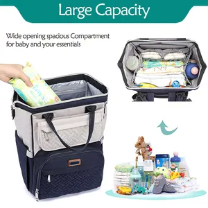 Multi Function Waterproof Diaper Bag Travel Baby Diaper Bag Backpack Mummy Nappy Bag With Changing Pad