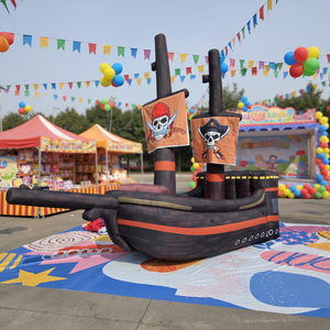 QIQU - Barco Pirata Inflable Gigante de 4 Metros de Largo, de Tela Oxford 210D con Ventilador, para Eventos, Publicidad Premium - Product Image 1