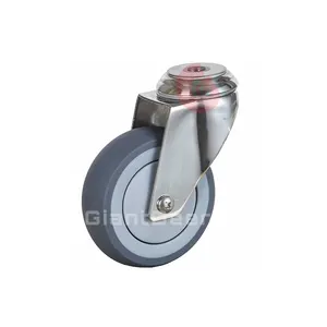 Custom Top Quality 3Inch 4Inch 5Inch Swivel Bolt Hole Tpr Caster Wheels Stainless Steel Caster