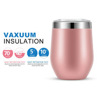 Vente chaude : Gobelet à vin en acier inoxydable incassable de 12 oz avec couvercle