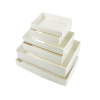 Boîte cadeau pliable en papier recyclé de taille personnalisée avec couvercle en PVC/PET pour l'emballage de desserts, de fleurs, etc. Couvercle blanc transparent