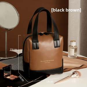 Wholesale Waterproof Portable Zipper Storage Bag PU Leather Makeup Organizer Bag Travel Cosmetics Toiletry <b>Pouch</b> Bag - Product Image 5