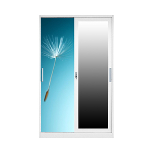 Armario Metálico con Espejo, Armario de Acero para Dormitorio, Gran Capacidad de Almacenamiento con Puerta, Organizador - Product Image 5