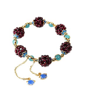 스테인리스 스틸 18K 금도금 트렌디 힐링 가넷 크리스탈 비즈 팔찌 도매 쥬얼리 - Product Image 5
