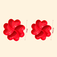 Grand récipient en plastique en forme de coeur Assiette à dessert réutilisable écologique Plateau d'apéritif aux fruits pour fête de service Couleur rouge