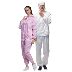 H-1107 không bụi <span class=keywords><strong>ESD</strong></span> smock phòng sạch chống tĩnh điện bảo hộ lao động phòng thí nghiệm Áo khoác trùm đầu quần áo an toàn - Product Image 2