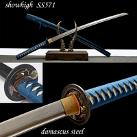 Katana décorative artisanale en acier Damas pour collection et jeux de rôle SS571