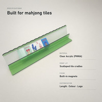 Support magnétique en acrylique pour tuiles de Mahjong, support transparent en PMMA pour tuiles de Mahjong avec bord festonné, logo personnalisé, OEM, ODM, vente en gros