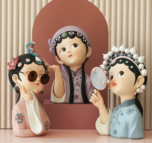 Escultura de Resina Pintada a Mano de Niña de la Ópera de Pekín, Estilo Chino, Tendencia Nacional, Arte, Regalo, Decoración para el Hogar - Product Image 1