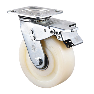 Rueda Giratoria Industrial de Acero de Alta Resistencia VIMA, Blanca, de 6 y 8 Pulgadas, sin Bloqueo, con Placa Fija de PA - Product Image 4