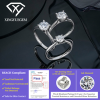 Bague en diamant cultivé en laboratoire HPHT, argent sterling 925 plaqué rhodium, certifiée IGI, couleur VVS, solitaire, bijoux de fiançailles, en stock