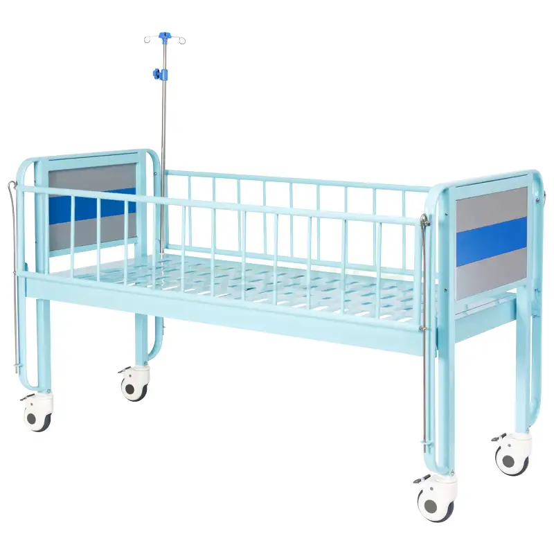 Muebles de acero de seguridad barrera plana médica cama de niño manual hogar dimensiones pediátrica cama hospital cama
