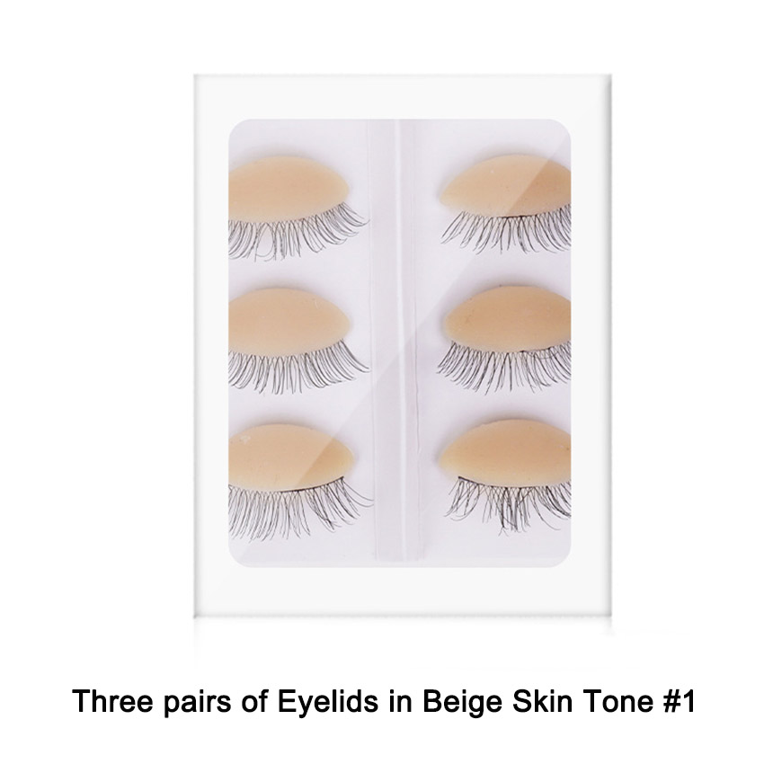 Trois paires de paupières en teint beige#1