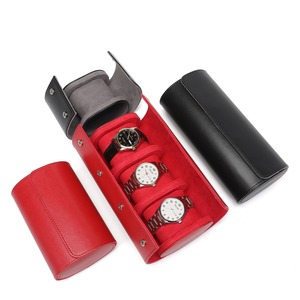 Wholesale High Quality Embossed Logo PU Leather Watch <b>Roll</b> <b>Box</b> Waterproof Portable Travel Watch Case for Wristwatch Packaging - Product Image 2