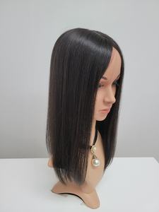 Perruque toupet en cheveux humains à clipser, longue et droite, 14 pouces, légère, aspect naturel, WIGTS, livraison rapide, peignes intérieurs - Product Image 5