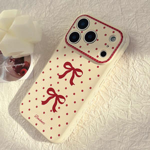 Suitable <b>for</b> <b>iPhone</b> 16 Pro Max case, New Year polka dot bow with lanyard, precise cutouts, full coverage, shockproof phone case - Product Image 4
